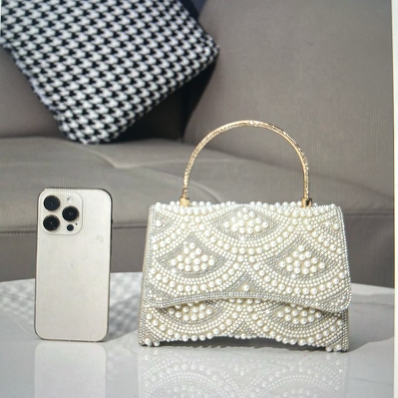 Women’s Elegant pearl evening bag handbag - Picture 2 of 7